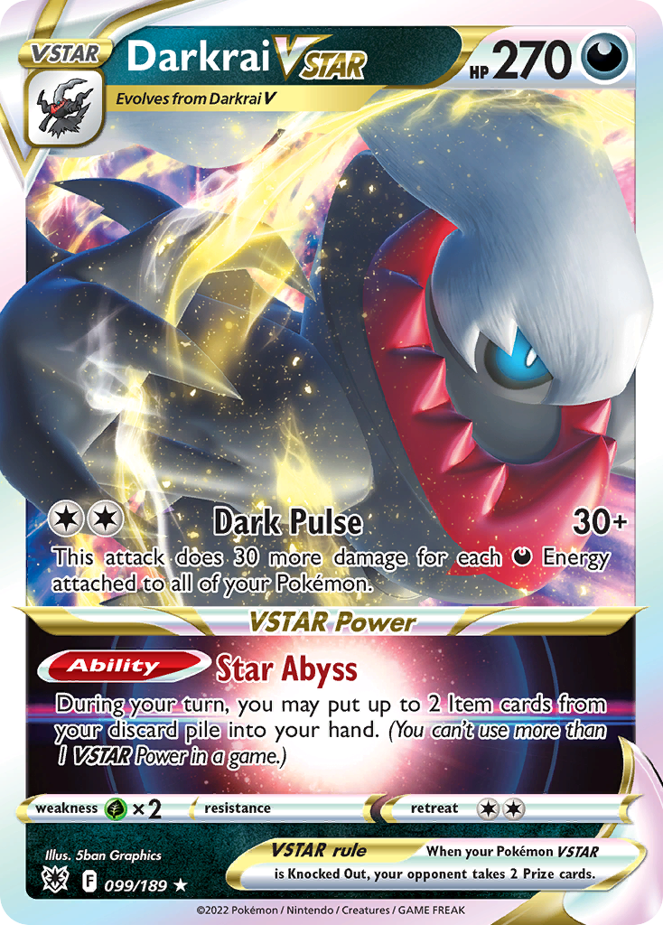 Darkrai VSTAR (099/189) (Jumbo Card) [Sword & Shield: Astral Radiance] | Gam3 Escape