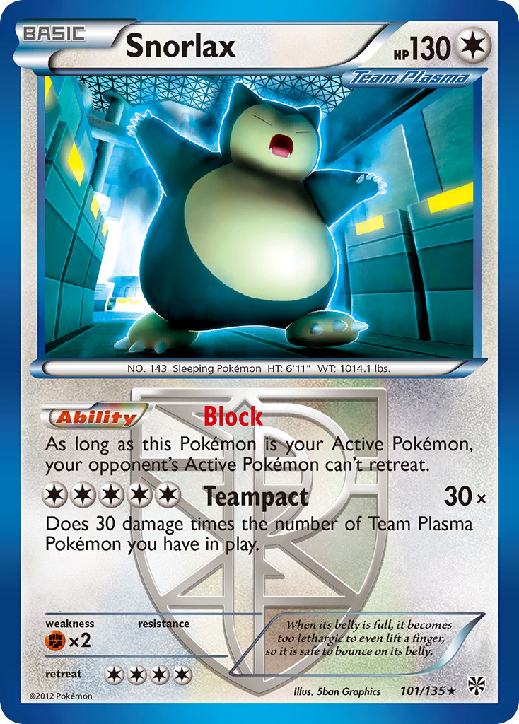 Snorlax (101/135) [Black & White: Plasma Storm] | Gam3 Escape