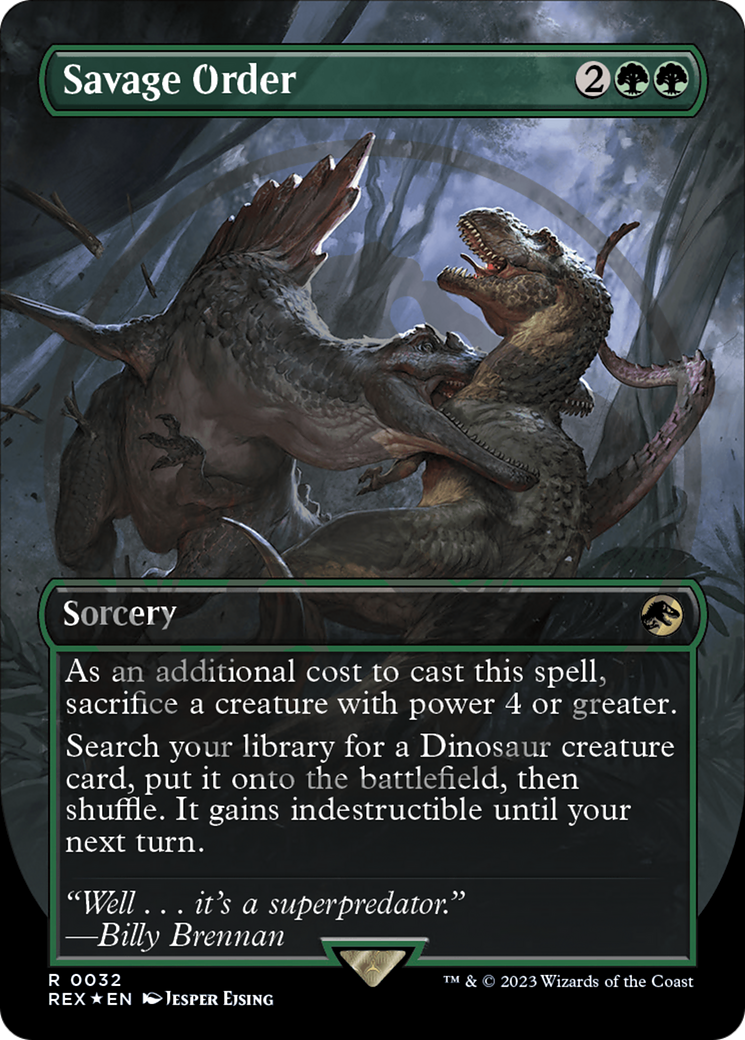 Savage Order Emblem (Borderless) [Jurassic World Collection Tokens] | Gam3 Escape