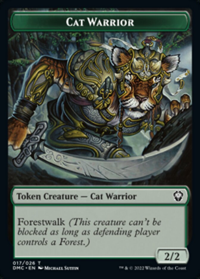 Saproling // Cat Warrior Double-sided Token [Dominaria United Tokens] | Gam3 Escape