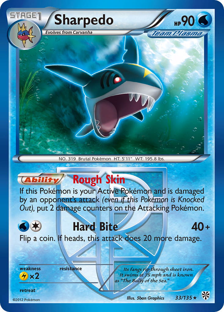 Sharpedo (33/135) [Black & White: Plasma Storm] | Gam3 Escape