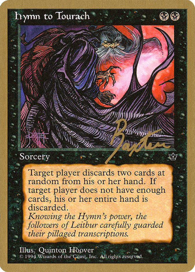 Hymn to Tourach (Cloak) (George Baxter) [Pro Tour Collector Set] | Gam3 Escape