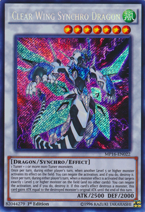 Clear Wing Synchro Dragon [MP16-EN022] Secret Rare | Gam3 Escape