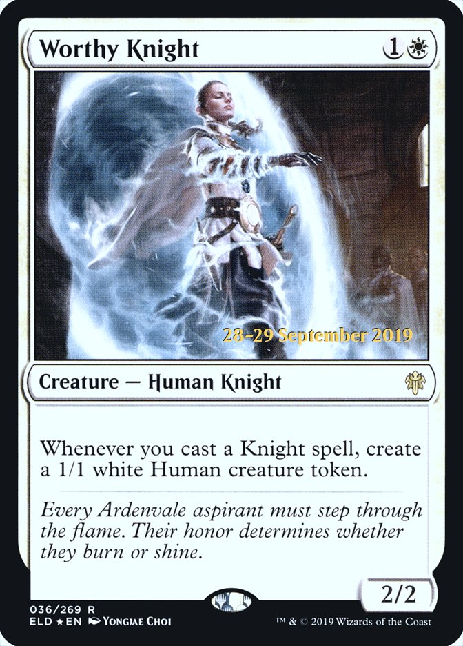 Worthy Knight  [Throne of Eldraine Prerelease Promos] | Gam3 Escape