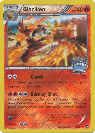 Blaziken (14/111) (National Championship Promo) [XY: Furious Fists] | Gam3 Escape