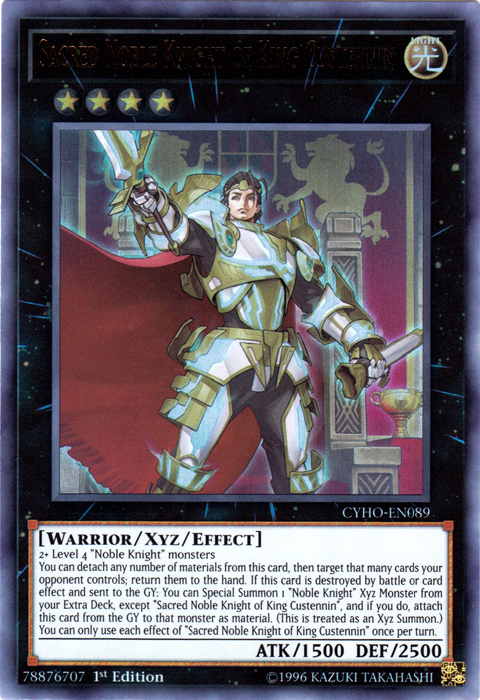 Sacred Noble Knight of King Custennin [CYHO-EN089] Ultra Rare | Gam3 Escape