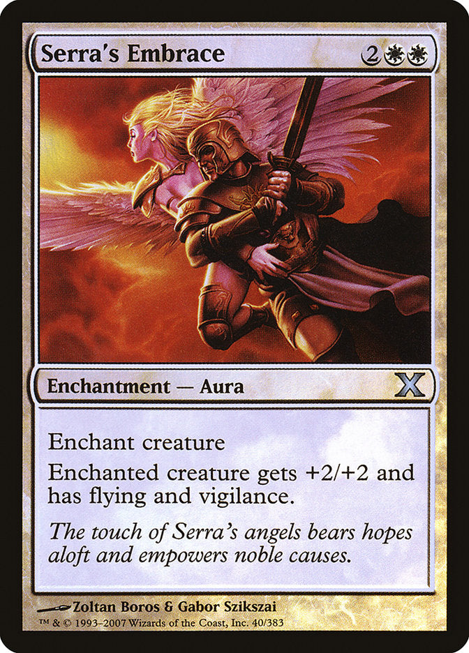 Serra's Embrace (Premium Foil) [Tenth Edition] | Gam3 Escape