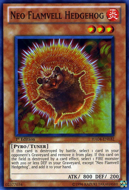 Neo Flamvell Hedgehog [HA04-EN032] Super Rare | Gam3 Escape