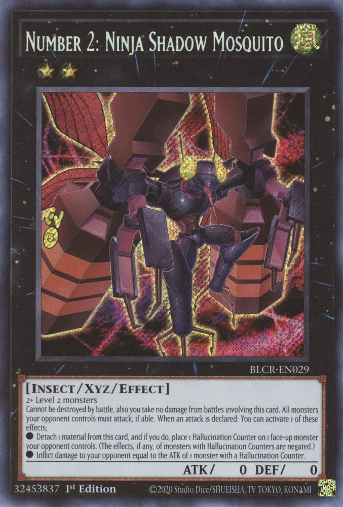 Number 2: Ninja Shadow Mosquito [BLCR-EN029] Secret Rare | Gam3 Escape