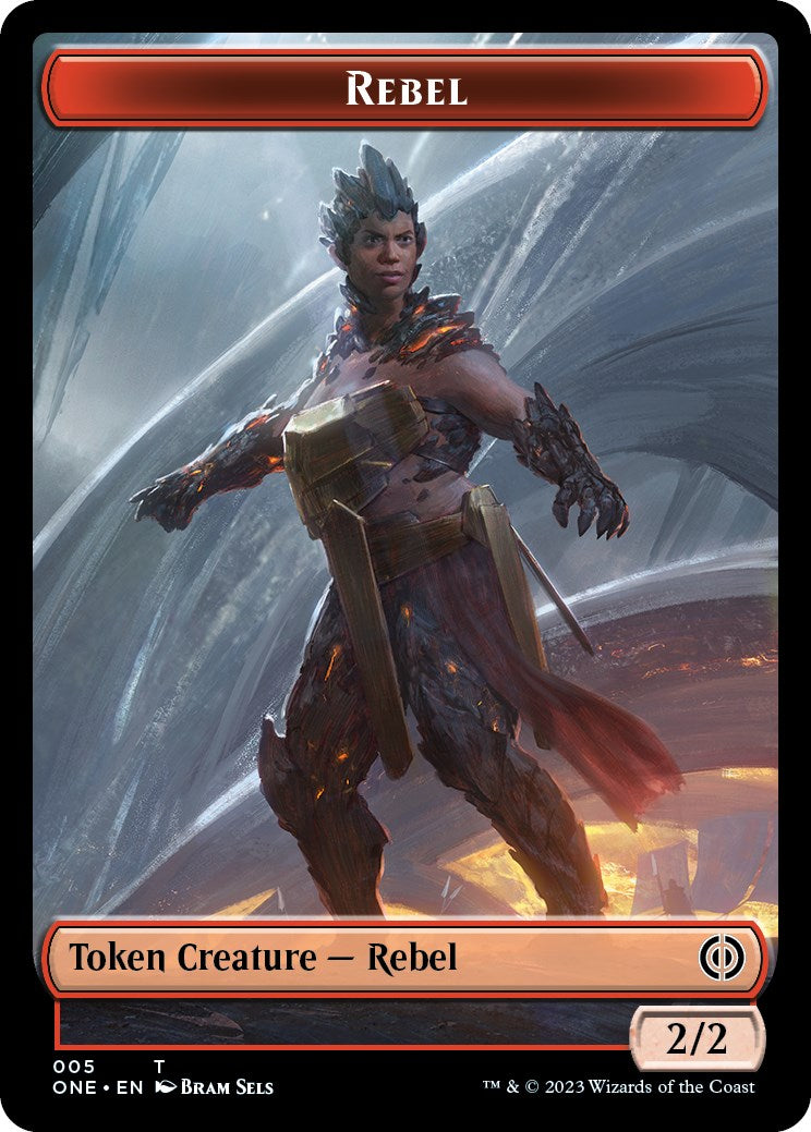 Rebel // Goblin Double-Sided Token [Phyrexia: All Will Be One Commander Tokens] | Gam3 Escape