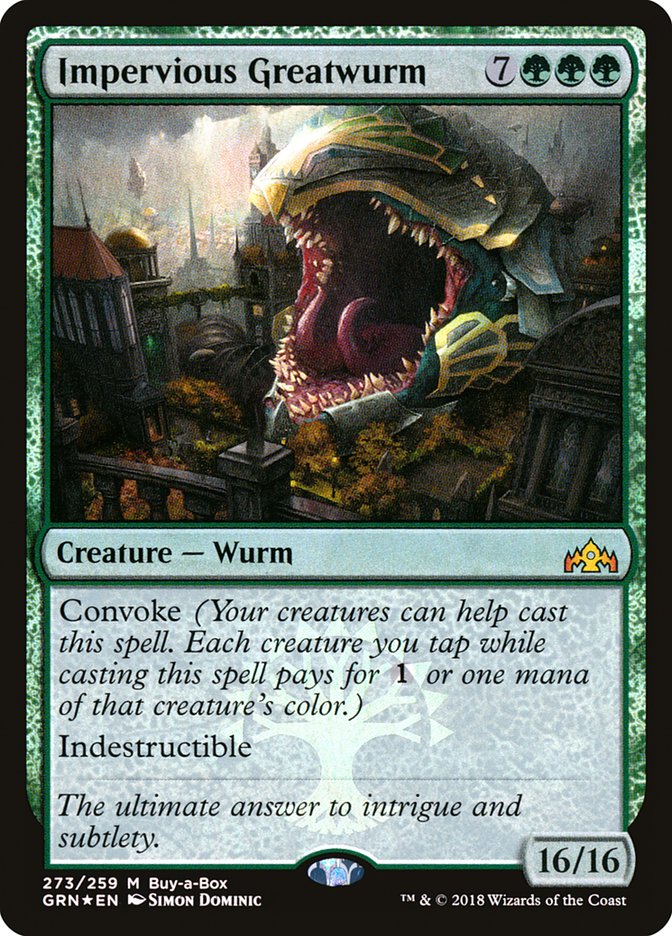 Impervious Greatwurm (Buy-A-Box) [Guilds of Ravnica] | Gam3 Escape
