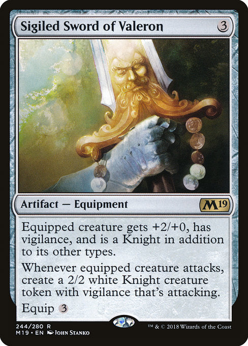 Sigiled Sword of Valeron [Core Set 2019] | Gam3 Escape