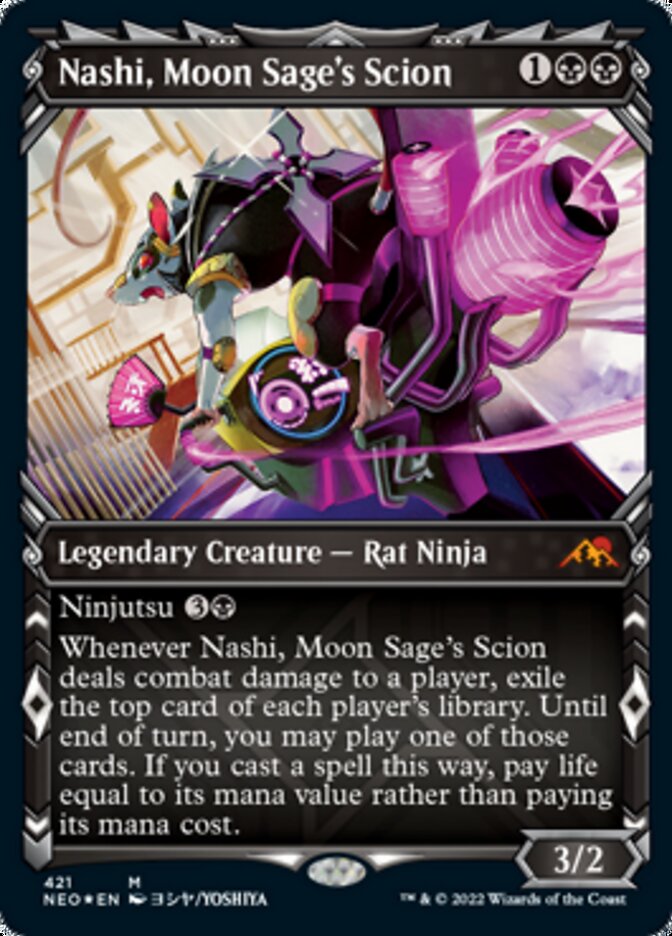 Nashi, Moon Sage's Scion (Showcase) (Foil Etched) [Kamigawa: Neon Dynasty] | Gam3 Escape