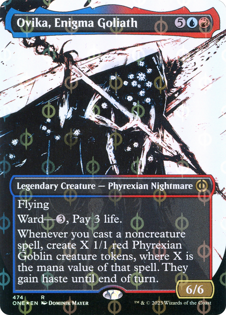 Ovika, Enigma Goliath (Borderless Ichor Step-and-Compleat Foil) [Phyrexia: All Will Be One] | Gam3 Escape