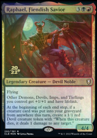 Raphael, Fiendish Savior [Commander Legends: Battle for Baldur's Gate Prerelease Promos] | Gam3 Escape