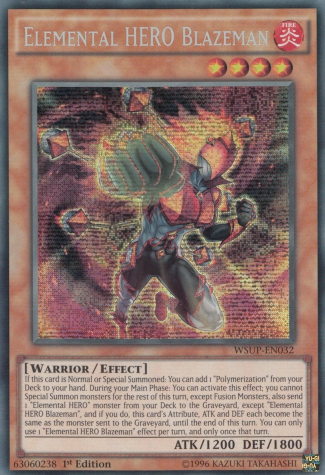 Elemental HERO Blazeman [WSUP-EN032] Prismatic Secret Rare | Gam3 Escape