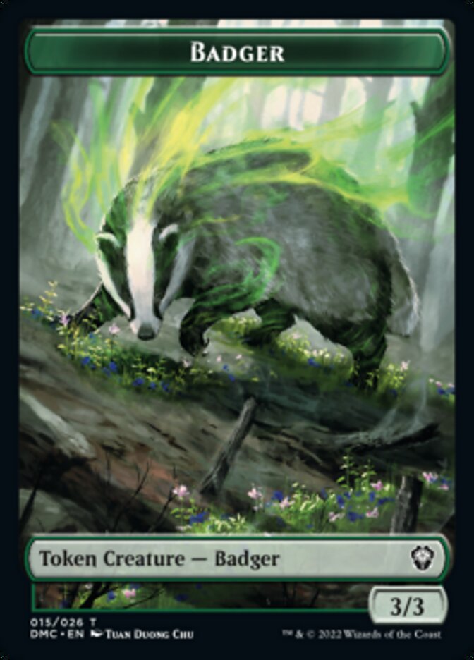 Saproling // Badger Double-sided Token [Dominaria United Tokens] | Gam3 Escape