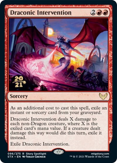 Draconic Intervention [Strixhaven: School of Mages Prerelease Promos] | Gam3 Escape