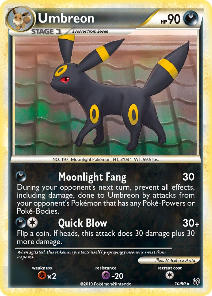 Umbreon (10/90) (Cracked Ice Holo) (Theme Deck Exclusive) [HeartGold & SoulSilver: Undaunted] | Gam3 Escape
