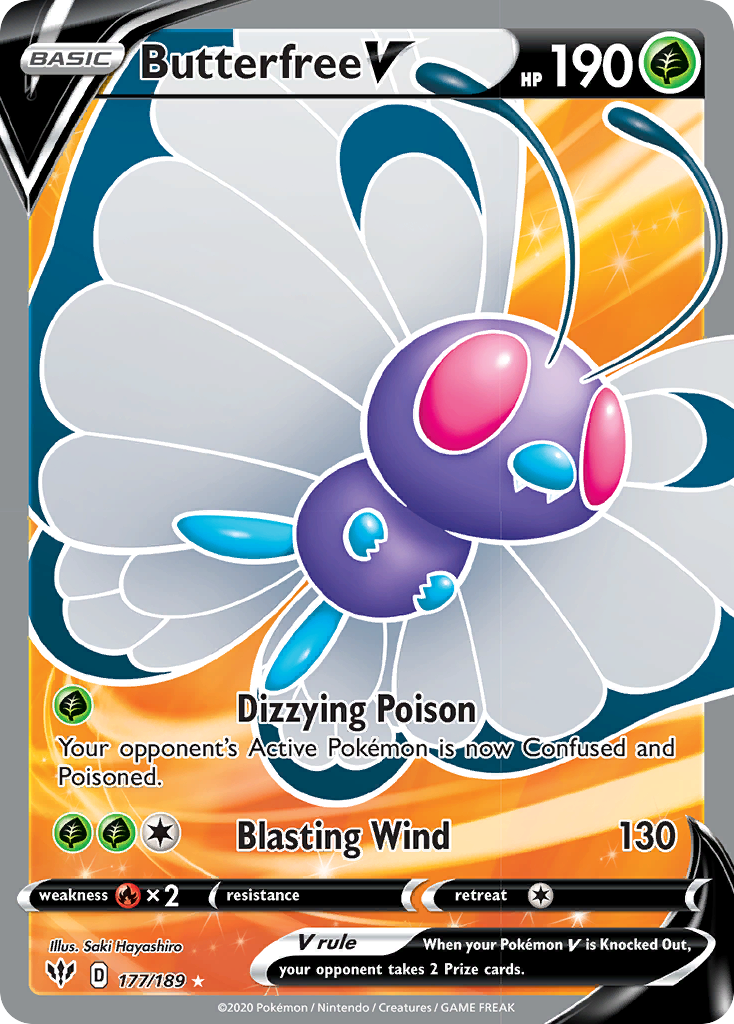 Butterfree V (177/189) [Sword & Shield: Darkness Ablaze] | Gam3 Escape