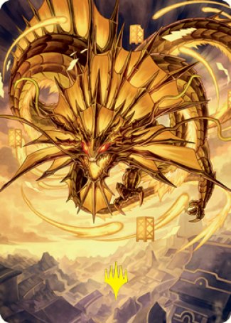 Ao, the Dawn Sky 2 Art Card (Gold-Stamped Signature) [Kamigawa: Neon Dynasty Art Series] | Gam3 Escape