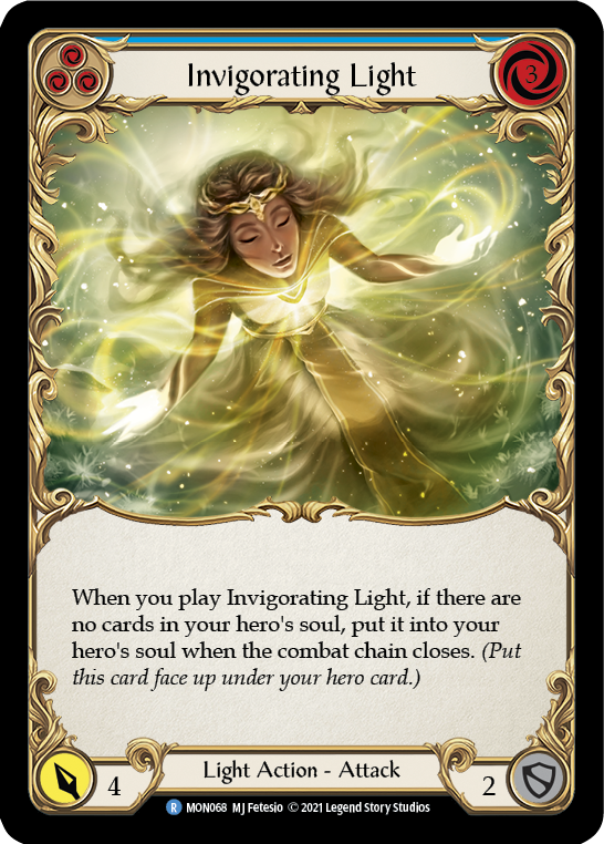 Invigorating Light (Blue) (Rainbow Foil) [MON068-RF] 1st Edition Rainbow Foil | Gam3 Escape