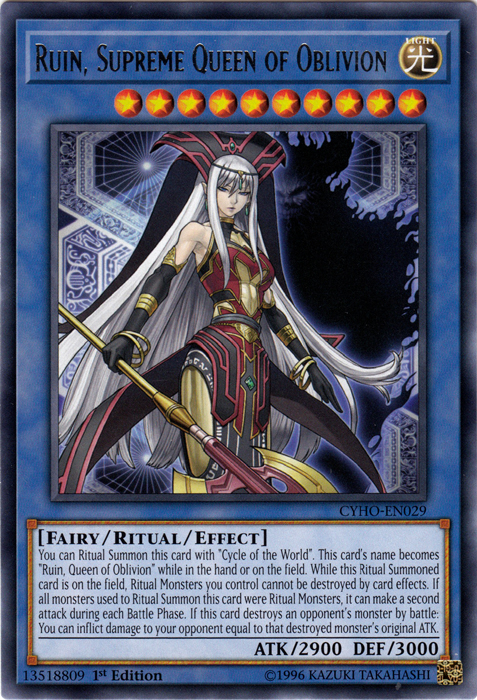 Ruin, Supreme Queen of Oblivion [CYHO-EN029] Rare | Gam3 Escape