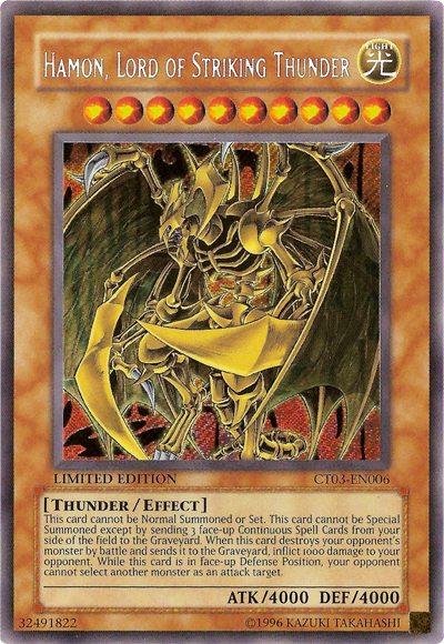 Hamon, Lord of Striking Thunder [CT03-EN006] Secret Rare | Gam3 Escape