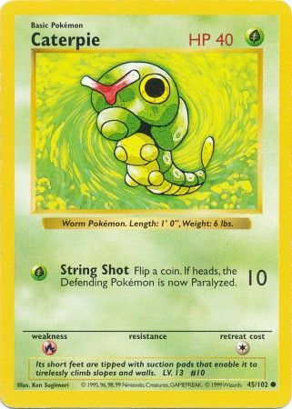 Caterpie (45/102) [Base Set Shadowless Unlimited] | Gam3 Escape