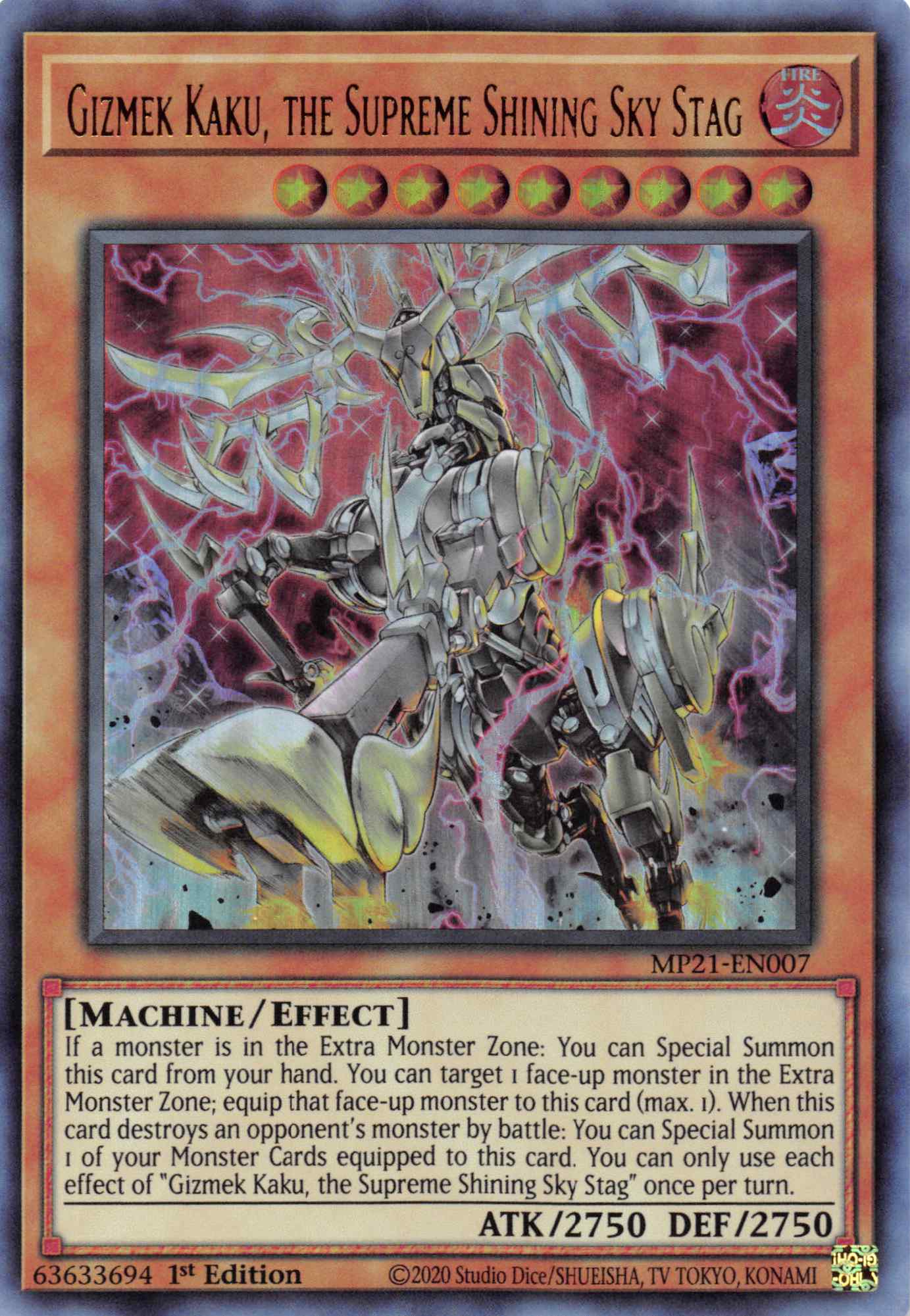 Gizmek Kaku, the Supreme Shining Sky Stag [MP21-EN007] Ultra Rare | Gam3 Escape