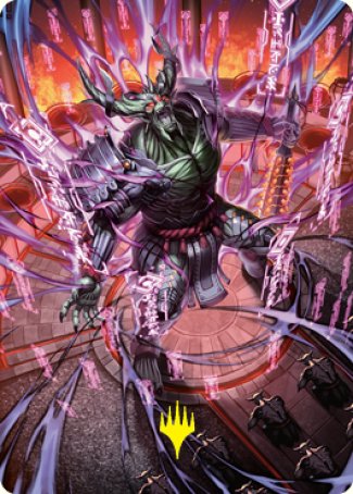 Hidetsugu, Devouring Chaos Art Card (Gold-Stamped Signature) [Kamigawa: Neon Dynasty Art Series] | Gam3 Escape