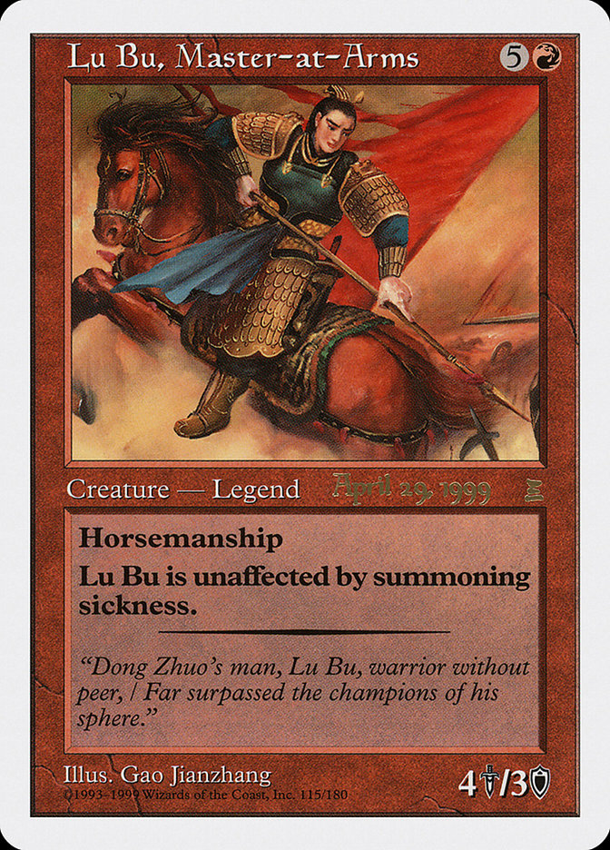 Lu Bu, Master-at-Arms (April 29, 1999) [Portal Three Kingdoms Promos] | Gam3 Escape