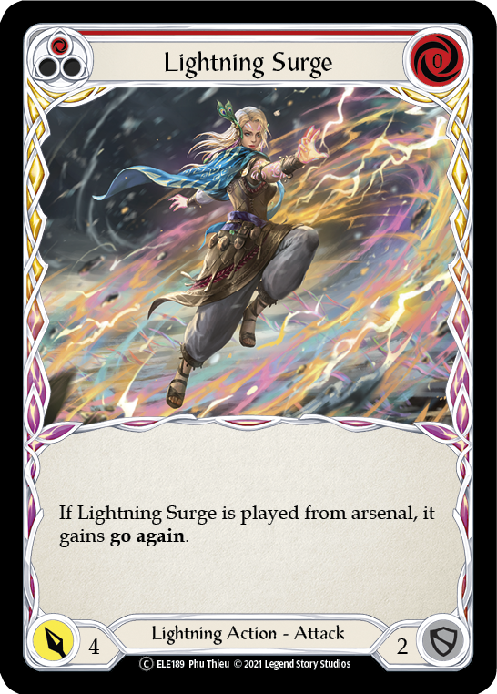 Lightning Surge (Red) [U-ELE189] Unlimited Rainbow Foil | Gam3 Escape