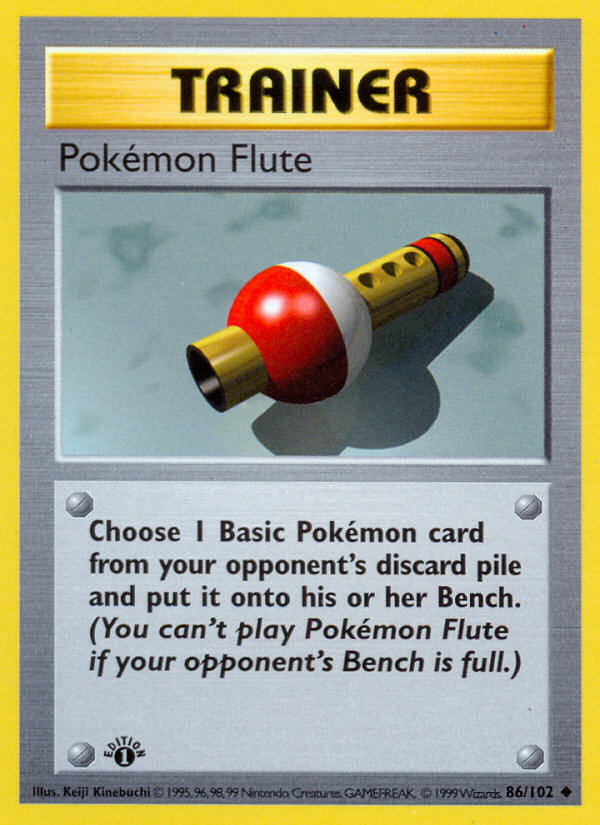 Pokemon Flute (86/102) (Shadowless) [Base Set 1st Edition] | Gam3 Escape