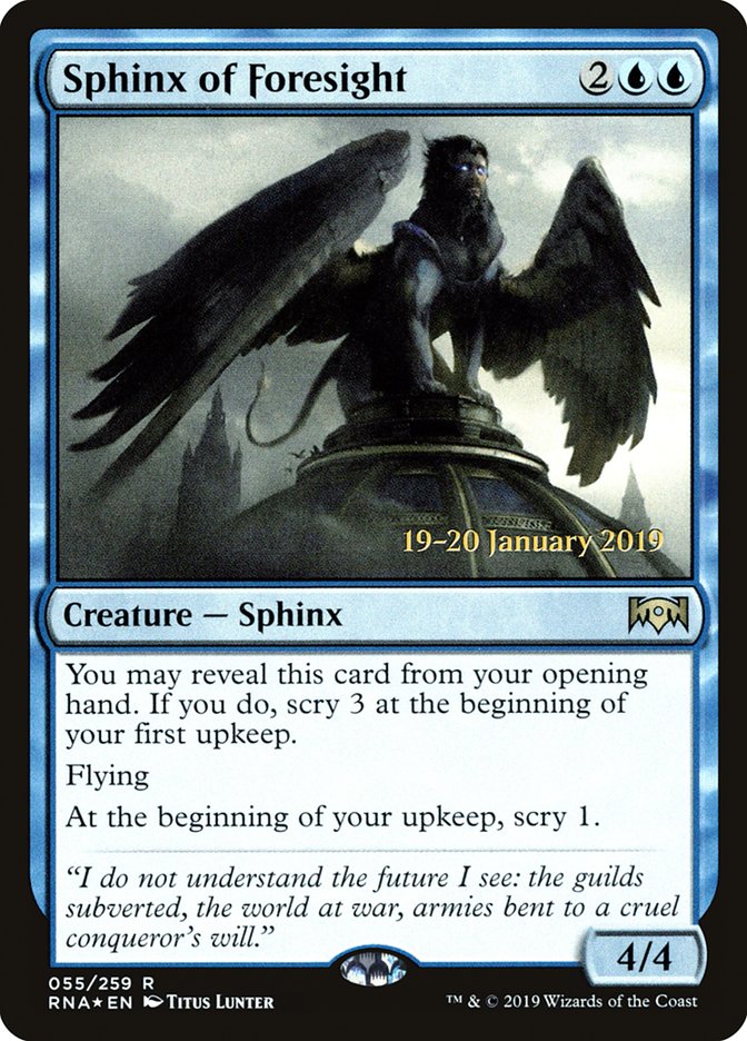 Sphinx of Foresight [Ravnica Allegiance Prerelease Promos] | Gam3 Escape