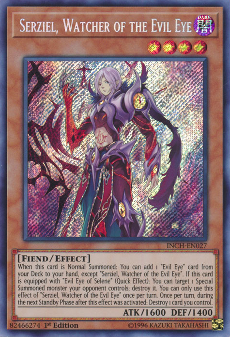 Serziel, Watcher of the Evil Eye [INCH-EN027] Secret Rare | Gam3 Escape