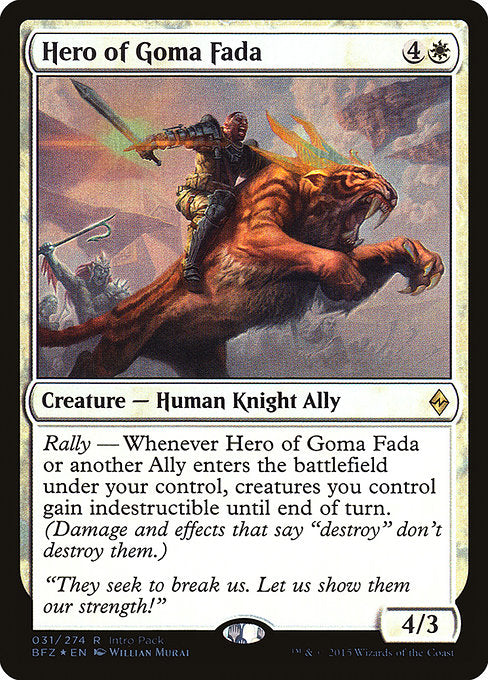 Hero of Goma Fada [Battle for Zendikar Promos] | Gam3 Escape