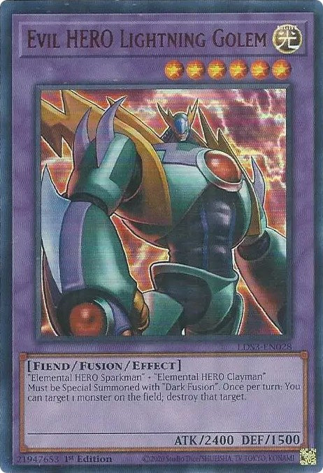 Evil HERO Lightning Golem (Red) [LDS3-EN028] Ultra Rare | Gam3 Escape