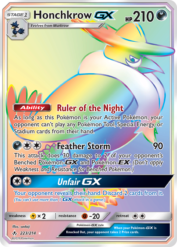 Honchkrow GX (223/214) [Sun & Moon: Unbroken Bonds] | Gam3 Escape