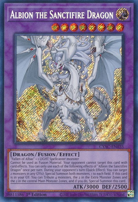 Albion the Sanctifire Dragon [CYAC-EN035] Secret Rare | Gam3 Escape