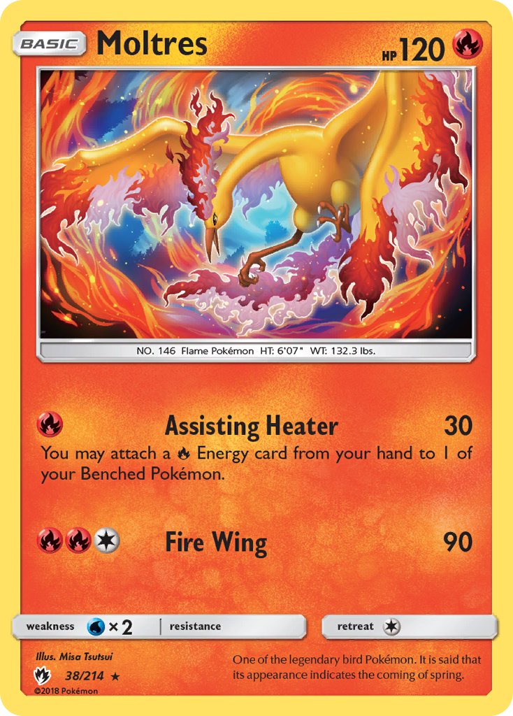 Moltres (38/214) (Let's Play, Eevee) Cracked Ice Holo) (Theme Deck Exclusive) [Sun & Moon: Lost Thunder] | Gam3 Escape