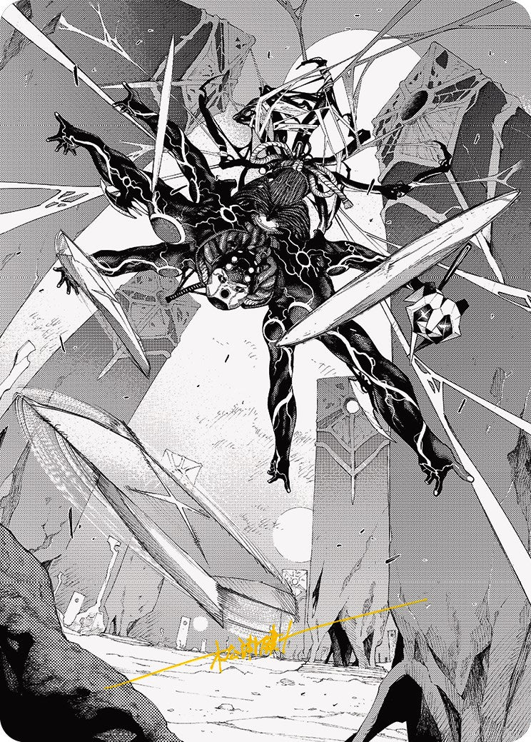 Kaito, Dancing Shadow 2 Art Card (Gold-Stamped Signature) [Phyrexia: All Will Be One Art Series] | Gam3 Escape
