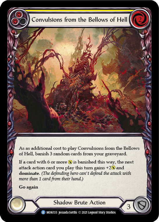 Convulsions from the Bellows of Hell (Yellow) (Rainbow Foil) [MON133-RF] 1st Edition Rainbow Foil | Gam3 Escape