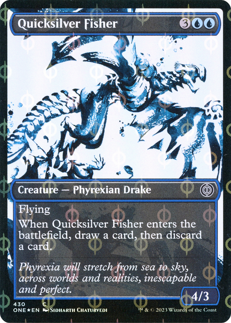 Quicksilver Fisher (Showcase Ichor Step-and-Compleat Foil) [Phyrexia: All Will Be One] | Gam3 Escape