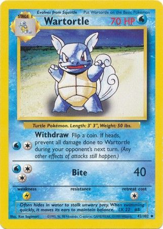 Wartortle (42/102) [Base Set Unlimited] | Gam3 Escape