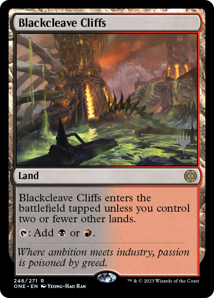 Blackcleave Cliffs (Promo Pack) [Phyrexia: All Will Be One Promos] | Gam3 Escape