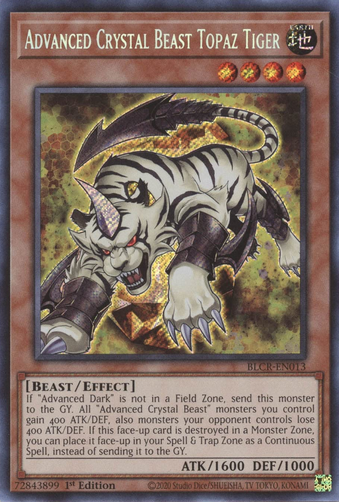 Advanced Crystal Beast Topaz Tiger [BLCR-EN013] Secret Rare | Gam3 Escape