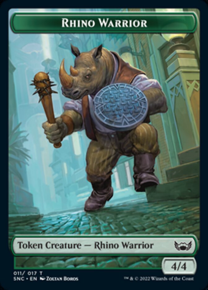 Treasure (015) // Rhino Warrior Double-sided Token [Streets of New Capenna Tokens] | Gam3 Escape