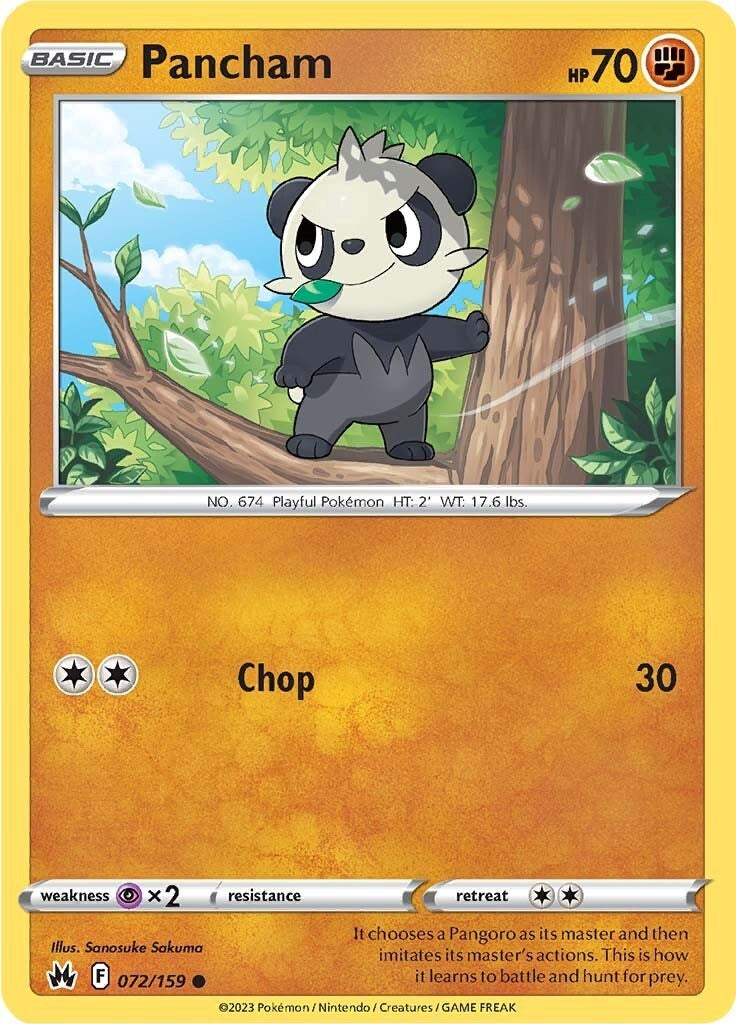 Pancham (072/159) [Sword & Shield: Crown Zenith] | Gam3 Escape