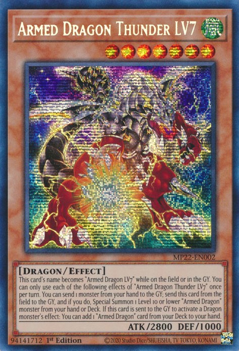 Armed Dragon Thunder LV7 [MP22-EN002] Prismatic Secret Rare | Gam3 Escape